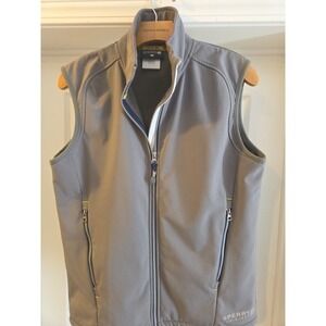 Sperry Top Sider Vest‎ Men's Medium Gray Full Zip Windbreaker Rain Zip Up